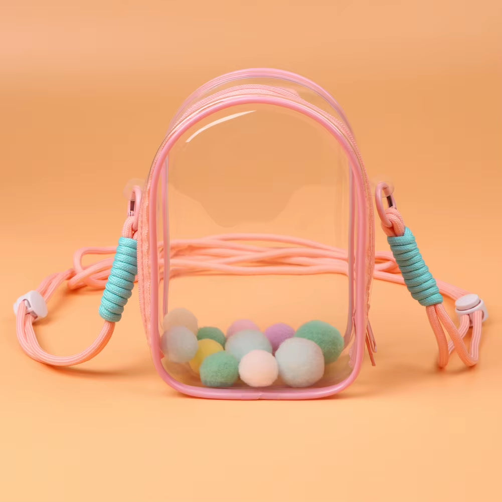 Dustproof Labubu Shoulder Bag – PVC Storage and Walking Tote
