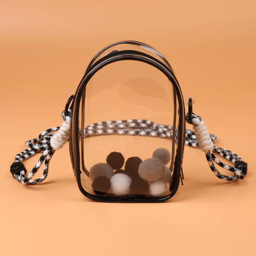 Dustproof Labubu Shoulder Bag – PVC Storage and Walking Tote